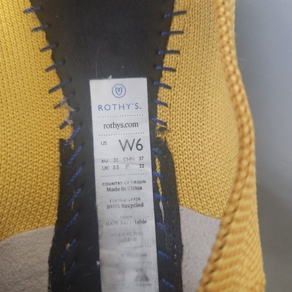 Rothy’s Marigold Points Flats Sz 6 - Picture 5 of 6